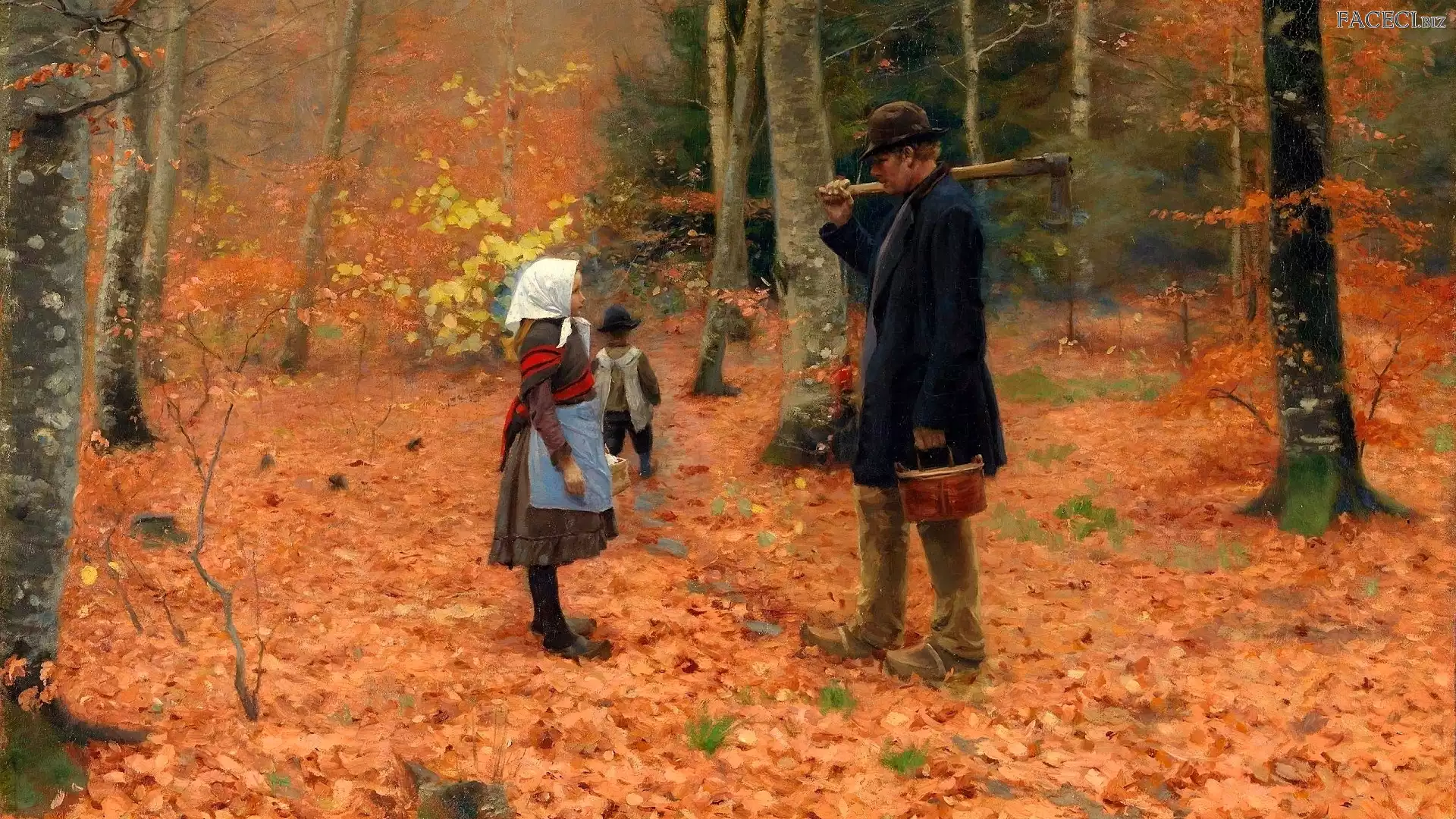 Hans Andersen Brendekilde, Malarstwo, Las, Dzieci, Obraz, Mężczyzna