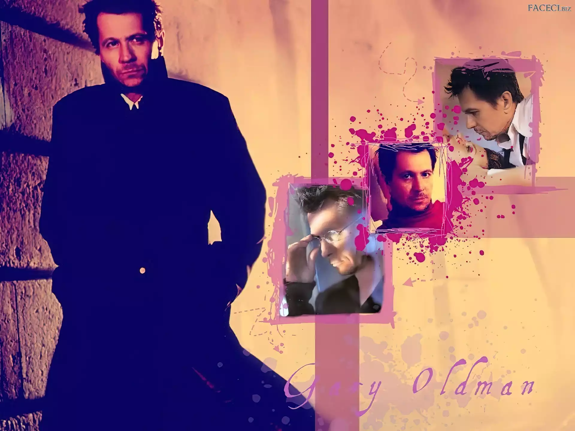 Gary Oldman, czarny płaszcz