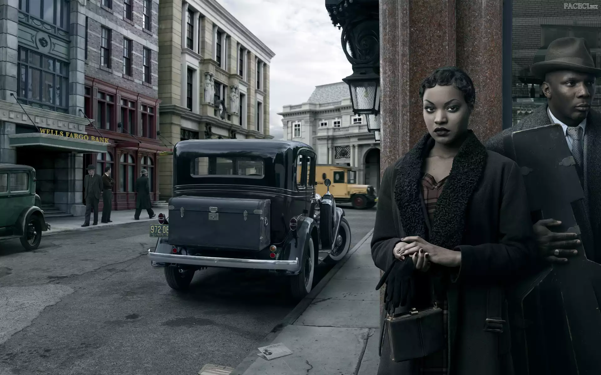 Miasto, Mężczyzna, Samochód, Domy, Kobieta, Ulica