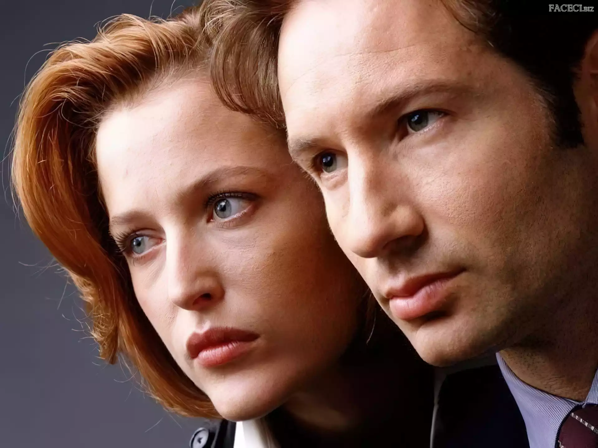 szare oczy, David Duchovny, rude włosy